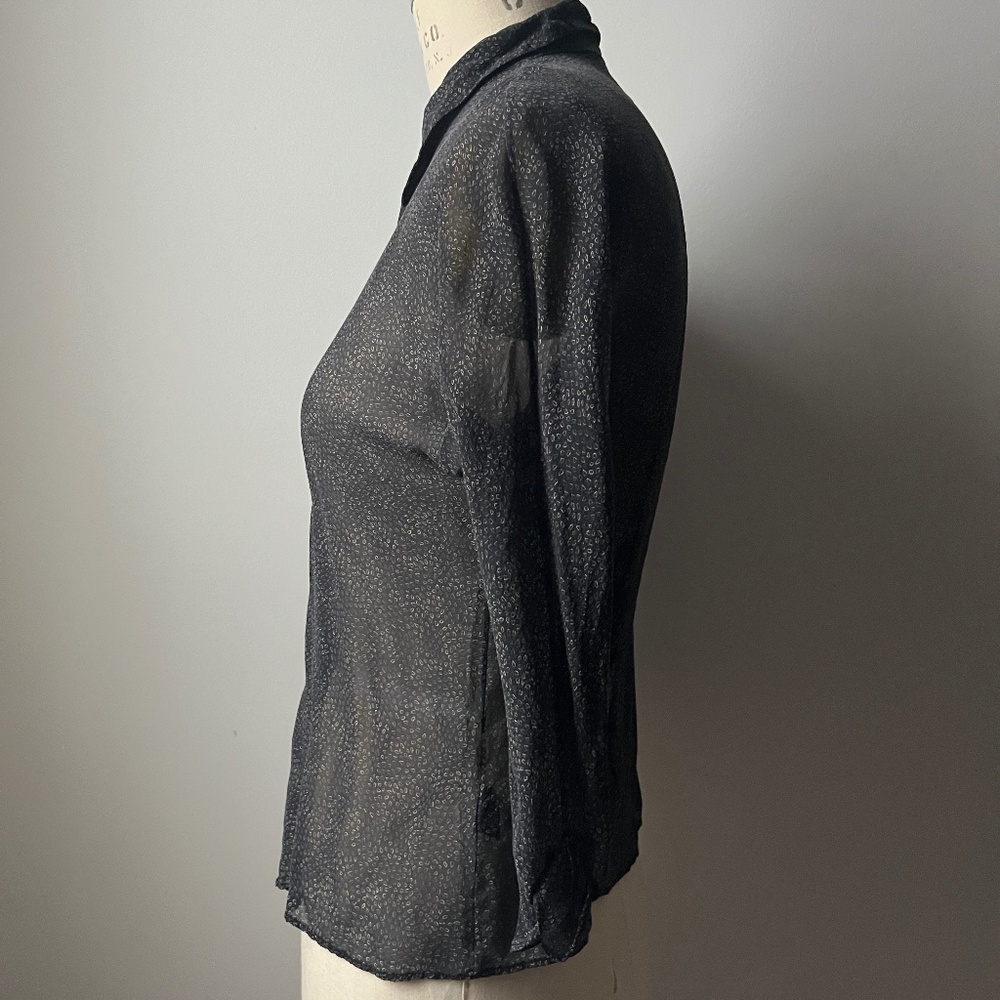 Cortana Sheer Patterned Button Down Top - image 2